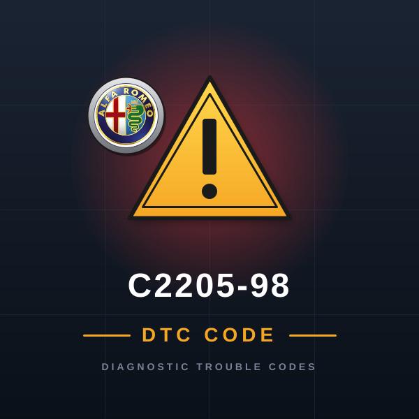 DTC C2205-98 Alfa Romeo
