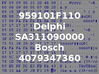 959101F110 Delphi SA311090000 Bosch 4079347360