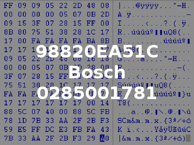 98820EA51C Bosch 0285001781