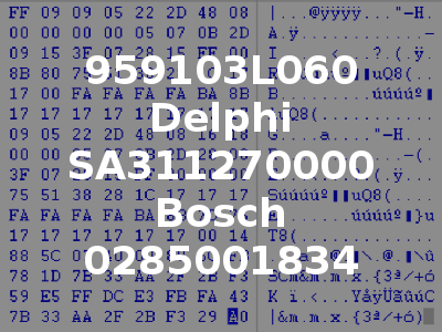 959103L060 Delphi SA311270000 Bosch 0285001834