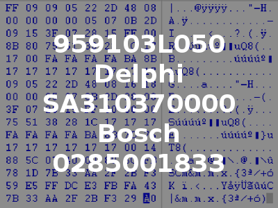 959103L050 Delphi SA310370000 Bosch 0285001833