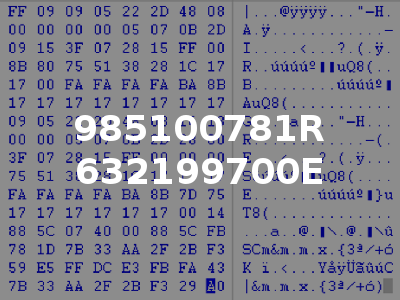 985100781R 632199700E